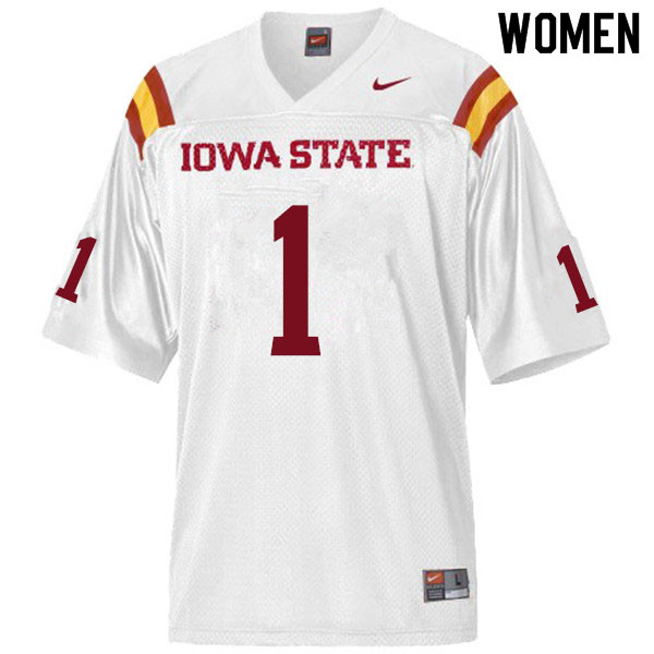 Women #1 Datrone Young Iowa State Cyclones College Football Jerseys Sale-White